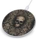 Gothic Wallpaper Skull Wireless Charger Fast Wireless Charging Pad with USB Cable 10W Anti-Slip Magnetic Wireless Charger Portable Slim Charger Puck Travel Charging Station