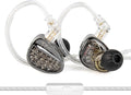 KZ ZA12 in Ear Monitor 2DD+4BA Hybrid Wired Earbuds KZ in Ear Monitor with 4-Level Tuning Switch Gaming EarbudsSilver-Plated IEM Cable for Audiophile (with Microphone Matte Black)