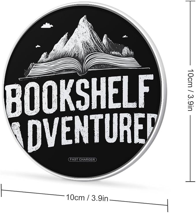 Bookshelf Adventurer Phone Charger Magnetic Charging Pad Anti-Slip with USB Cable