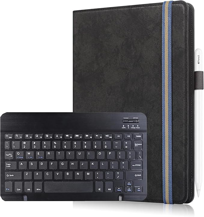 Neezee for 10.1” Aiprotablet A30T/ JUEDUR R900 Tablet Case with Keyboard – Universal Slim 2-in-1 Protective Folio Cover (Black Aiprotablet A30T/ JUEDUR R900)