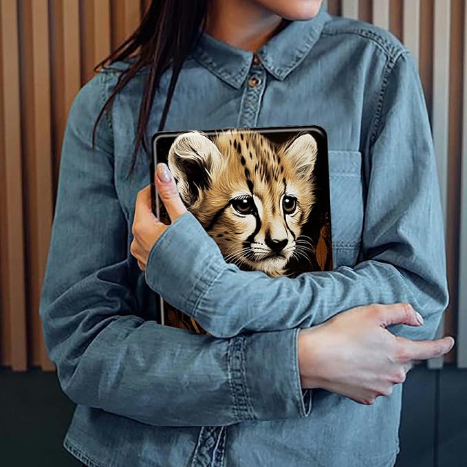 Baby Cheetah Pattern Case for Samsung Galaxy Tab S9 Plus/X810/X816B/X818U/S9 FE Plus 12.4inch/S10 PlusBFDHGQZC 360 Degree Rotating Stand Protective Cover with Auto Sleep/Wake