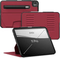 Zugu Case for iPad Pro 11 (M4/M5) 2024/2025 Slim Protective Cover with Apple Pencil Holder Auto Wake/Sleep Multiple Viewing Angles iPad Pro 11 Inch Cover Phone Protector Scarlet Red