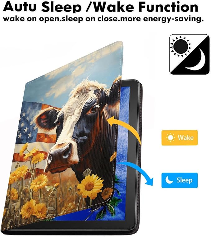 American Flag Cow and Sunflower