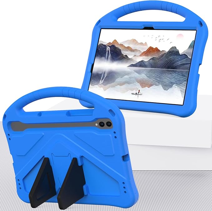 Kids Case for Samsung Galaxy Tab S9 FE 5G 10.9 Inch/Tab S9 11 Inch 2023 &amp Tab S8/Tab S7 11 2022/2020 (SM-X510/X710/X700/T870) with S-Pen Holder/Stand/Handle Soft EVA Shockproof Cover Blue