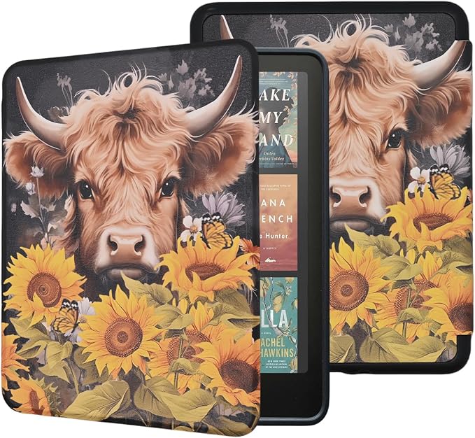 Highland Cow with Flower