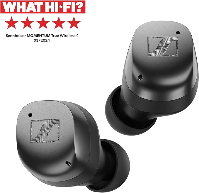 Sennheiser Momentum True Wireless 4 Smart Earbuds with Bluetooth 5.4 Crystal-Clear Sound Comfortable Design 30-Hour Battery Life Adaptive ANC LE Audio and Auracast - Black Graphite