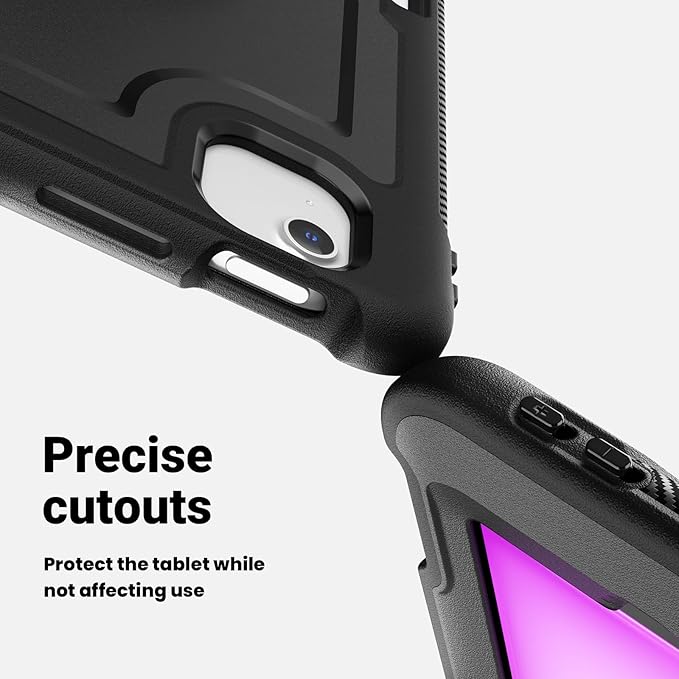 Batianda Case for iPad Air 13-inch 2025 M3 2024 M2 Chip Multilayered Rugged Durable Shockproof Tablet Cover with 360° Rotating Hand Strap Foldable Hidden Stand Black