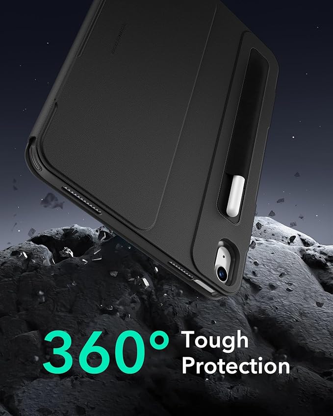 ESR for iPad A16 Case iPad 11th/10th Generation Case (2025/2022) Removable Magnetic Cover Adjustable Portrait/Landscape Stand with Raised Screen View 9 Standing Angles Black