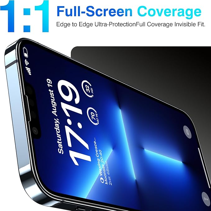 EZ-GLAZ- 4 Pack for iPhone 13 Pro Max Screen Protector [6.7] With 2 Pack Camera Lens Protector 9H+ Hardness 12FT Military Grade Shatterproof Scratch Resistant Durable Tempered Glass Film with Flawle