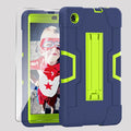 Case for for Alcatel Joy Tab 2 Tablet 8-inch 2020 Release (Model: 9032Z) - [Built-in Kickstand] Shockproof Silicone Protective Cover with Screen Protector (Navy Blue/Green/1PC)