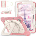 WESOROL for iPad Pro 13 Inch Case M5 2025/M4 2024 (7th Gen) with Screen Protector/360° Rotating Stand/Pencil Holder/Shoulder StrapMilitary Grade Shockproof iPad Case 13 Inch iPad Pro M5/M4Rose Gold