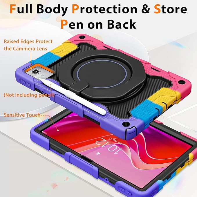 ROISKIN Case for Lenovo Tab M11 / K11 (TB-330FU/TB-330XU) 11 inch Drop-Proof Protection Cover with 360° Rotate Stand &amp Handle &amp Screen Protector &amp Shoulder Strap &amp Kids Friendly