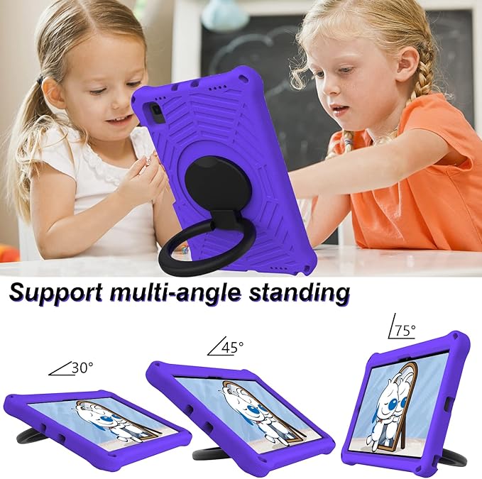 for Samsung Galaxy Tab S5e 10.5 (2019) SM-T720/T725 Tablet Case for Kids - EVA Lightweight Shockproof 360° Rotating Handle Stand Rugged Cover W Shoulder StrapPurple