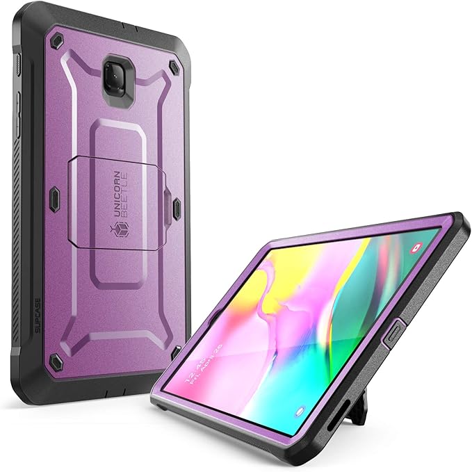 SUPCASE Unicorn Beetle Pro Series Case Designed for Samsung Galaxy Tab A 8.0 SM-T387 (2018) with Built-in Screen Protector &amp Kickstand Full-Body Rugged Hybrid Protective Case (Metallic Purple)