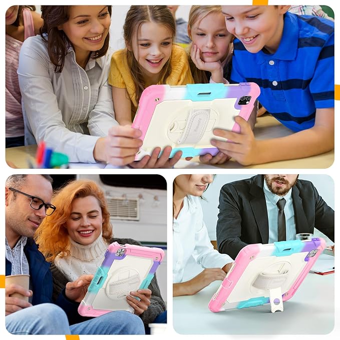 Timecity Case for iPad Pro 11 inch 4th/ 3rd/ 2nd/ 1st Generation Full-Body Protective Case with Screen Protector Rotating Stand/Handle Pencil Holder for iPad 11 Inch 2022/2021/2020/2018-Pink Camo