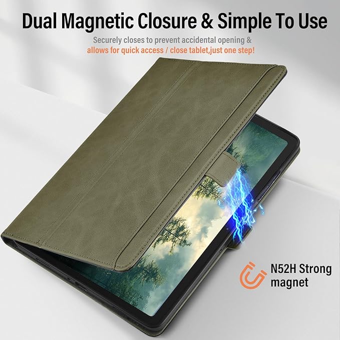 Case for Samsung Galaxy Tab A11+/A11 Plus/A9+ Plus 5G Tablet 11 Inch 2026/2023 (SM-X230/X236/X238/X210/X216/X218u) with PocketMagnetic ClosureMulti Angle CoverAuto Sleep/WakeGreen