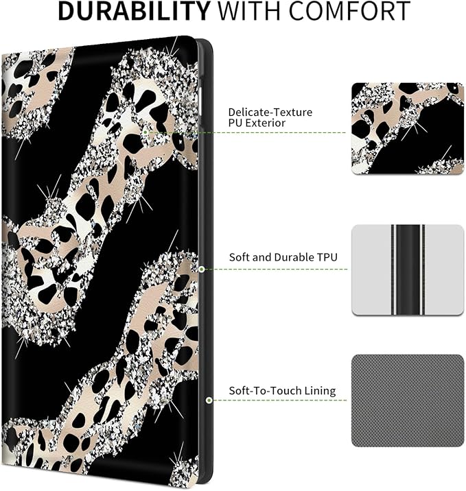 Glittler Black Sliver Leopard print