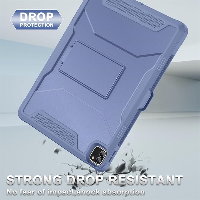 Soke Case for iPad Pro 12.9 Inch 6th/5th/4th Generation(2022/2021/2020 Release) Rugged Shockproof Protective Cover with Built-in Kickstand for Apple iPad Pro 12.9 - Lavender Gray
