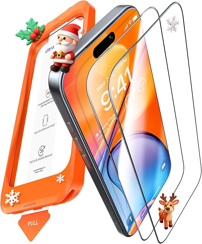 UltraGlass UNBREAK TOP 9H+ Armor for iPhone 17 Pro Max Screen Protector [NO.1 Military Grade Shatterproof] Screen Protector 17 Pro Max Tempered Glass 17 ProMax Longest Durable Full Coverage 2 Pack