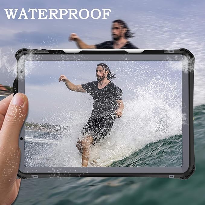Shellbox Case for iPad Air 4th/5th Generation 2022-2020 Waterproof Dustproof Shockproof Case with 360° Full-Body ProtectionLanyard and Kickstand