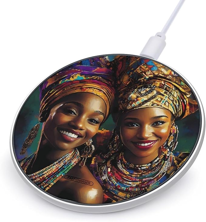 Afrikaner Women Wireless Charger Anti-Slip Wireless Charging Pad Slim Charger Mat for Men Women