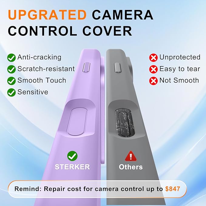 STERKER 360° Rotatable Stand Compatible with iPhone 17 Pro Case with Magnetic [Military Grade Drop Tested][Adjustable Kickstand] Ring Holder Silicone Slim Back Soft Edge Purple