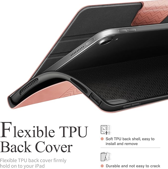 auaua Case for iPad (A16) 11th Generation 11 Inch 2025 iPad 10th Generation 10.9 Inch 2022 with Pencil Holder Auto Sleep/Wake Adjustable Stand PU Leather