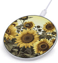 Yellow Sunflower Floral Wireless Charger Fast Wireless Charging Pad with USB Cable 10W Anti-Slip Magnetic Wireless Charger Portable Slim Charger Puck Travel Charging Station