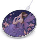 Purple Fairys Elf Lilies Fast Portable Charger 10W Funny Graphic Phone Charging Pad with USB Cable