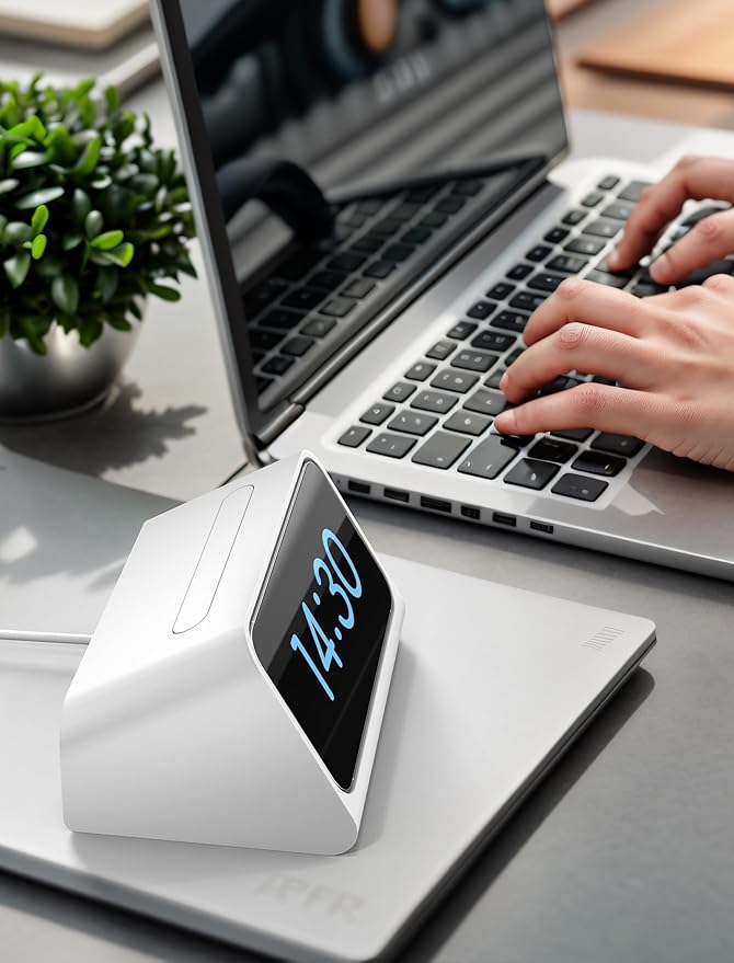 TOPGO for iPhone Standby Mode Dock DN40 Charging Stand for Magsafe Wireless Charger Compatible with iPhone 16 Pro 15 14 for Bedside Phone Holder Bedroom Nightstand Alarm Clock Docking Station
