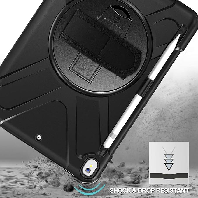 ProCase Rugged Heavy Duty Case for iPad Air 3 10.5 2019/ iPad Pro 10.5 2017 Shockproof Protective Cover with Rotating Kickstand for iPad Air (3rd Gen) 10.5 2019/ iPad Pro 10.5 2018 Black
