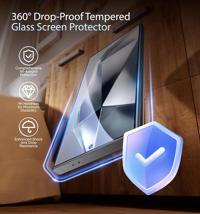 MAGIC JOHN 3rd Gen Upgraded for Samsung Galaxy S24Ultra Screen Protector 6.8 InchHD ClearShatterproof Tempered FilmAuto Dust-EliminationBubble FreeEasy Installation2 Pack