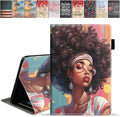 Case for Amazon Kindle Fire 7 Tablet (7 9th/7th Generation 2019/2017 Release) Slim PU Leather Cover with Card Slot &amp Auto Wake/Sleep African American Women