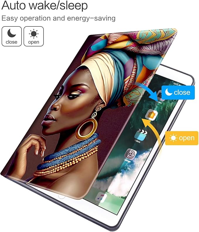 for Fire HD 10 &amp 10 Plus Tablet Case (11th Generation 2021 Release) Case with Pen Holder &amp Auto Wake/Sleepd Shockproof Stand Protective Cover for HD 10 2021 TabletAfrican Women