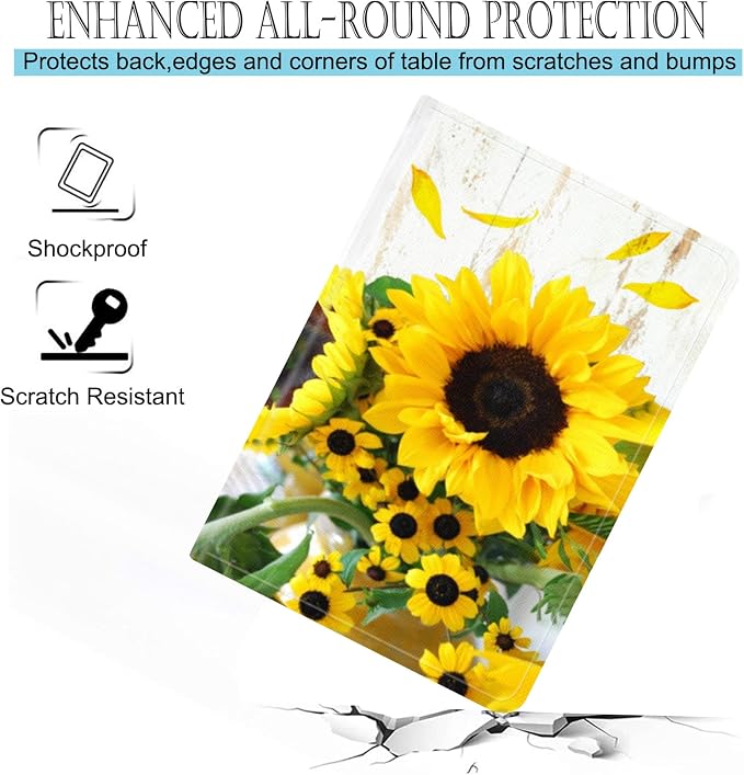 Wood Grain Sunflowers