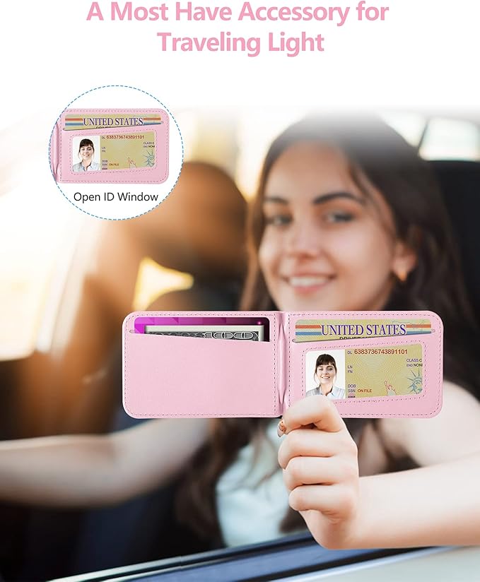 ExtreLife for Magsafe Wallet Adjustable Stand Open ID Window Magnetic Wallet for iPhone 17/16/15/14 Pro Max/14 Pro/14/14 Plus/13/12 Series 9 Cards Holder Vegan Leather Pink