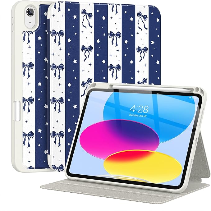 Bow-Navy Striped