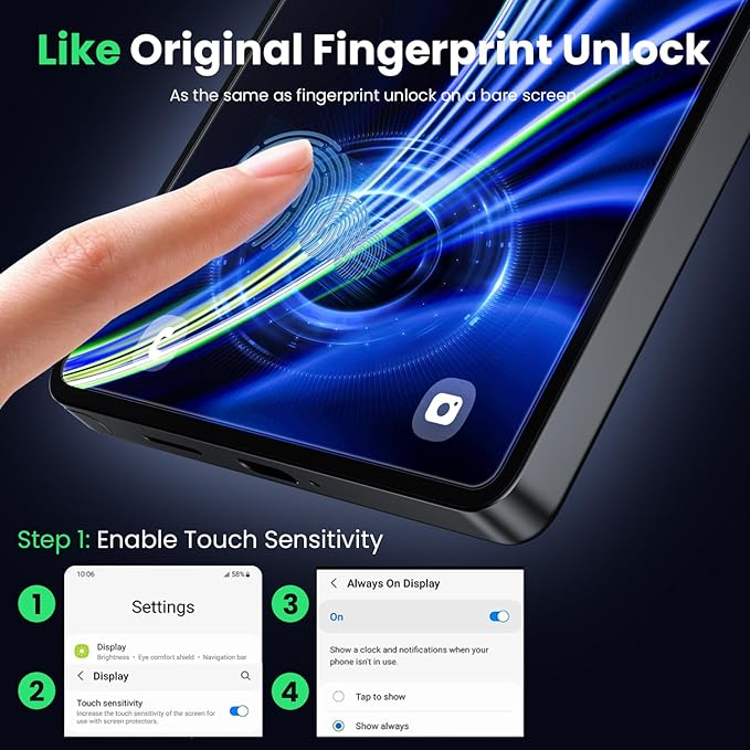 WSKEN for Samsung Galaxy S25 Ultra Screen Protector - [Fingerprint Unlock Support] Case Friendly Auto Dust Removal Shatterproof Bubble Free HD Tempered Glass Film for Galaxy S25 Ultra2 PCS
