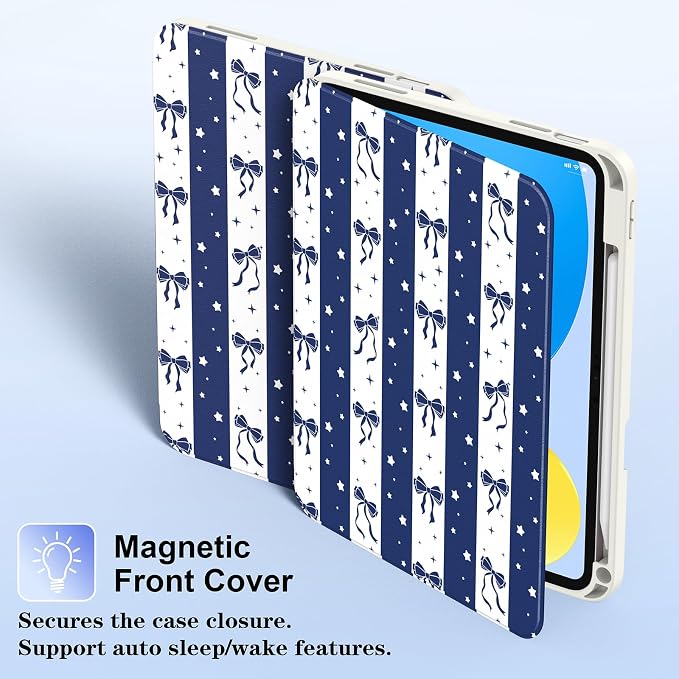 Bow-Navy Striped
