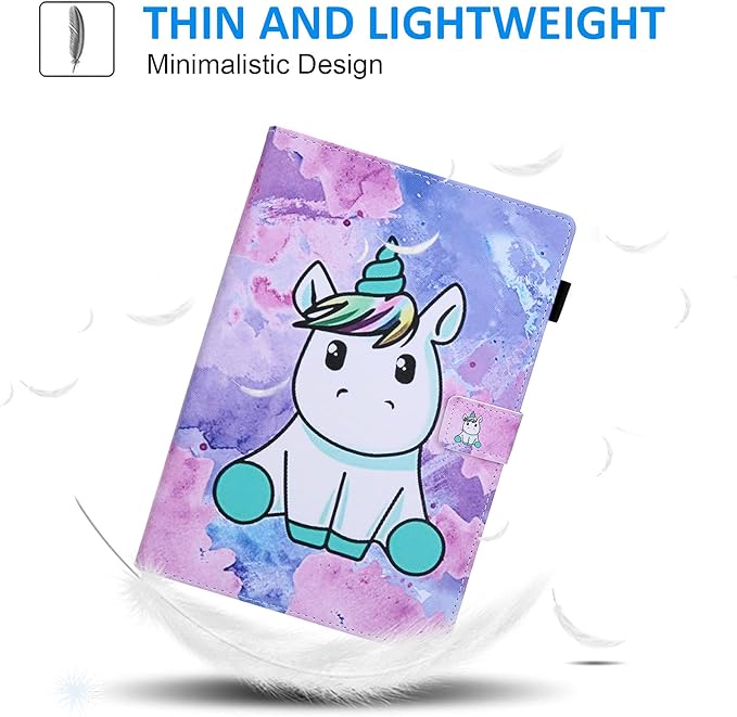 Dteck Case for All-New Fire HD 10 &amp HD 10 Plus Tablet (2021 Release 11th Generation) - Slim Multi-Angle Folio Stand Premium PU Leather Protective Smart Cover with Auto Wake Sleep Cute Unicorn