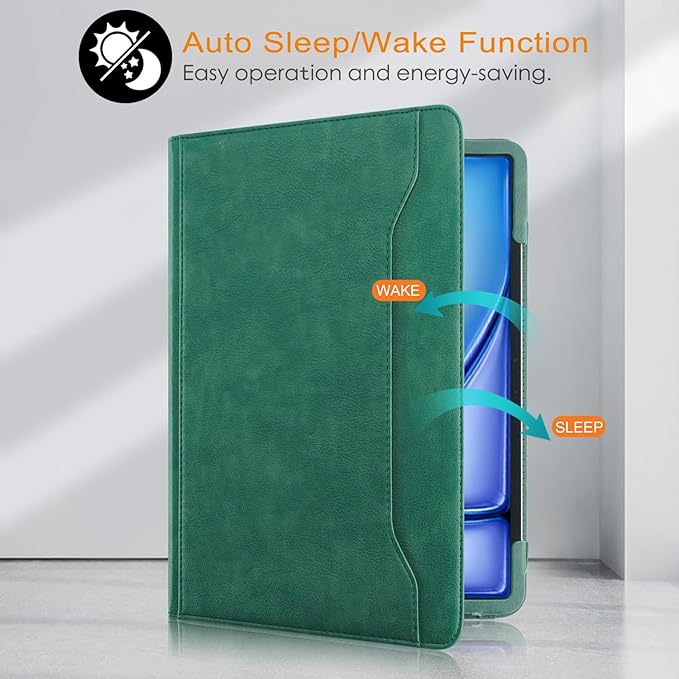 Case Compatible with Tablet iPad Air 13 inch M3 2025 iPad Air/Pro 13 M2 inch 2024Cover 360° Rotating Stand PU Leather for iPad Pro 12.9 inch 6th/5th /4th/3rd Gen Auto Wake/Sleep Green