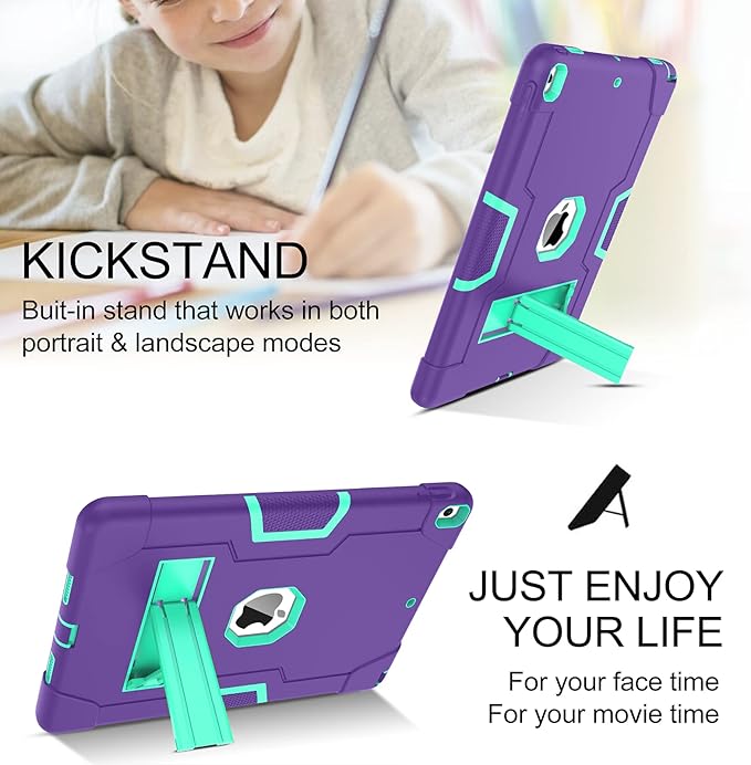 BENTOBEN for iPad Air 3 2019 Case iPad Pro 10.5 2017 Case 3 Layers Heavy Duty Rugged Shockproof Kickstand Sturdy Protective Tablet Cover for iPad Air 3rd Gen/iPad Pro 10.5 2017 Purple/Green