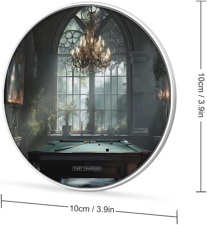 Billard Shadows Fast Portable Charger 10W Funny Graphic Phone Charging Pad with USB Cable