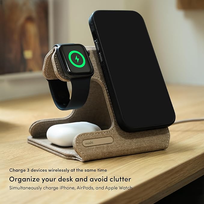 Taita M 3-in-1 Foldable Wireless Charging Station (Sandstone Brown)