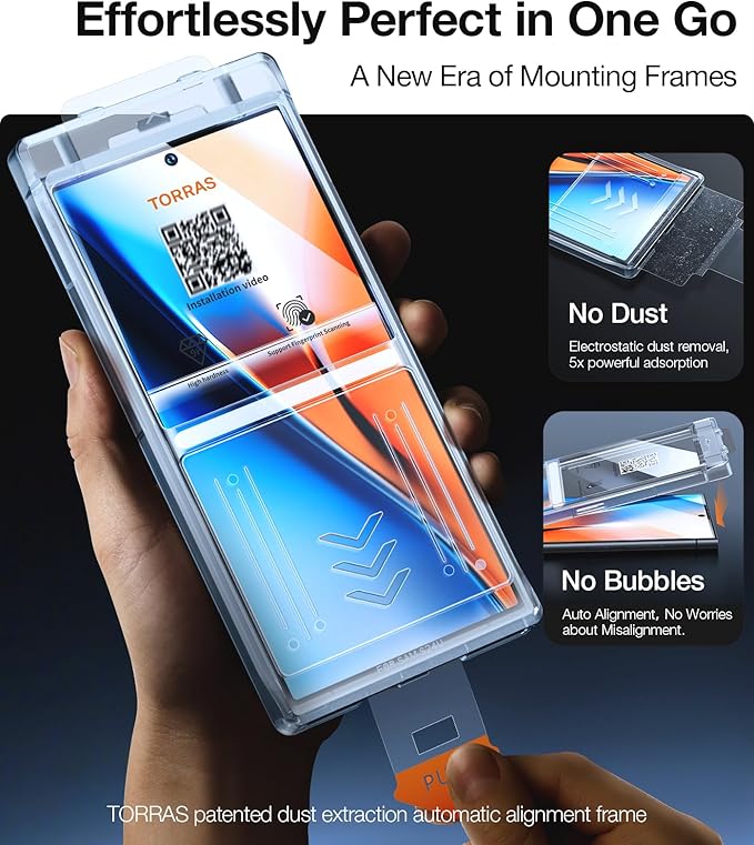 TORRAS Top-Notch Aerospace Glass for Samsung Galaxy S24 Ultra Screen Protector [12Ft Military-Grade Shatterproof] Anti-Scratch Tempered Glass Full Coverage Fit Screen Protector S24 Ultra 6.8 2-Pack |