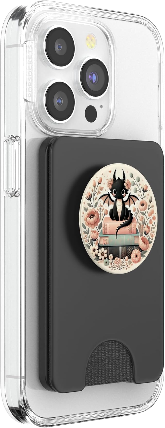Aesthetic Cottagecore Flowers Dragon Books Bookworm Bookish PopSockets PopWallet for MagSafe