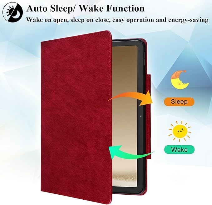 Case for Samsung Galaxy Tab S10 FE+/S10 FE Plus 13.1 Inch 2025 (SM-X620/SM-X626B) with Pockets Multi-Angle Stand PU Leather Soft TPU Back Shockproof Magnetic Closure Folio Wallet Cover Red