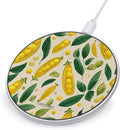 Yellow Peas Green Leaves Fast Portable Charger 10W Funny Graphic Phone Charging Pad with USB Cable