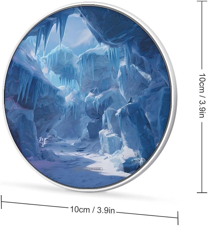 Glacier Cave Ice Winter Phone Charger Magnetic Charging Pad Anti-Slip with USB Cable