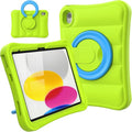 MRWHO Kids Case for iPad (A16) 11th Generation 11 inch 2025/ 10th Generation 10.9 inch 2022 - Sturdy Lightweight Flexible Shockproof Rotating Stand Handle Girls Boys Cover for iPad 11 10 Gen Green